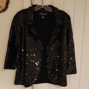 Colleen Lopez Black Sequin Embellished Garment